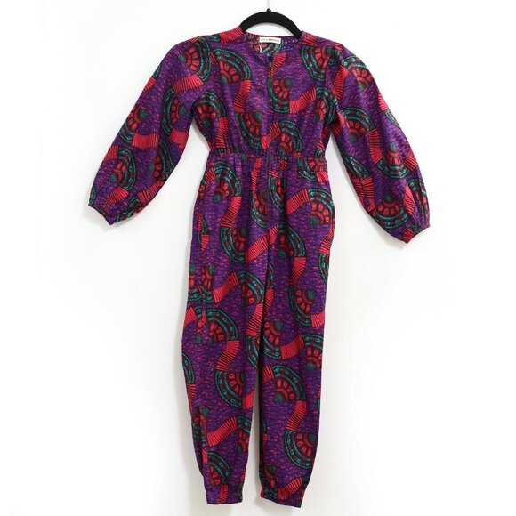 Ulla Johnson Delia Girls Kids Jumpsuit Violet Printed Playsuit 6 Years